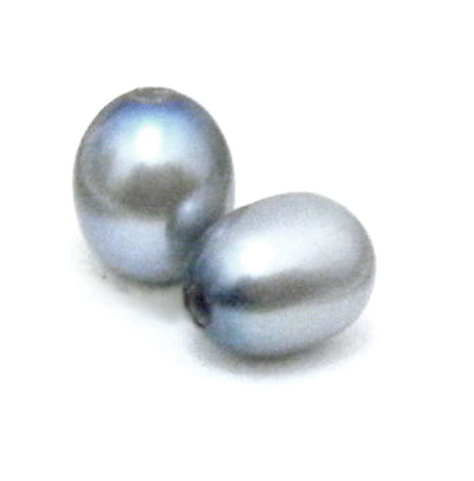 Grey 4-4.5mm Half Drilled Drop Pair